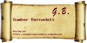 Gumber Bernadett névjegykártya